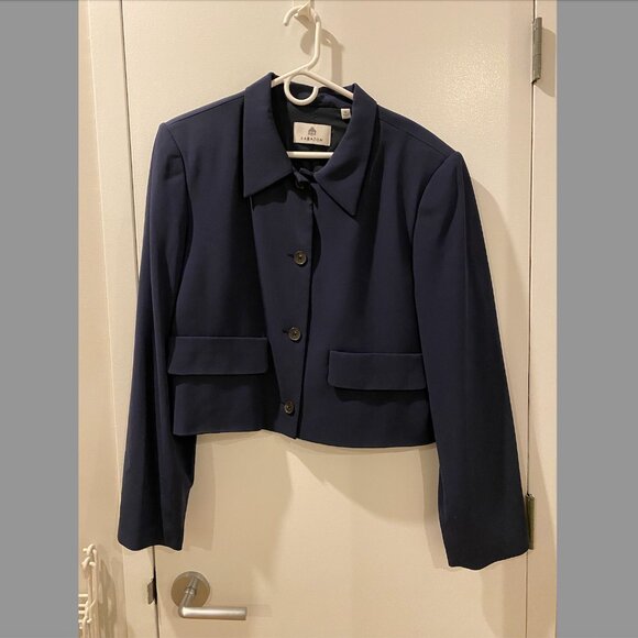 Aritzia Babaton Frances Jacket Blue Total Eclipse Size XL | Button Front Blazer - Picture 5 of 14
